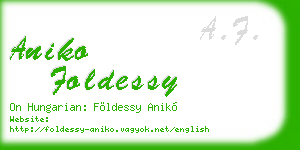 aniko foldessy business card